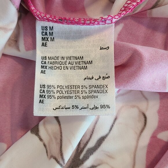 INC Pink Floral Cross Front Blouse Long Sleeve Artsy Granny Chic Med - Picture 8 of 9